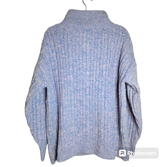 SUNDANCE Purple Cableknit Sycamore Sweater Size Large - Picture 6 of 6